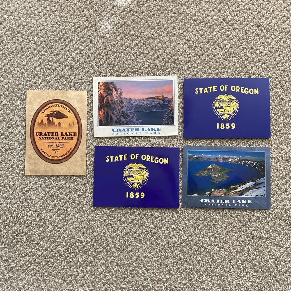 Crater Lake National Park Oregon Post Card Bundle Set 5 Parks Project Souvenirs
